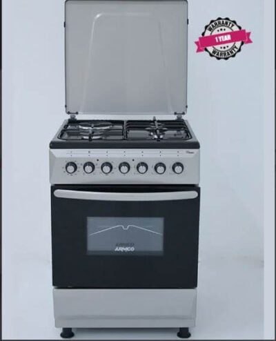 ARMCO Standing cooker GC-F6631FX(SL) - 3 Gas, 1 Electric, 60x60 Gas Cooker, Mechanical Timer, Silver in Kenya